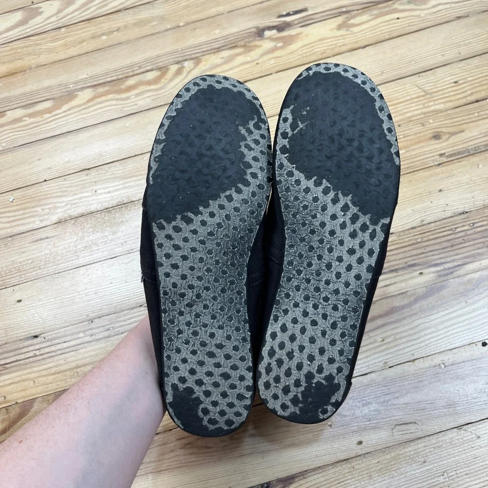 TOMS Classic Alpargata Black Canvas Slip On Flats Mens Size 10 Casual Shoes